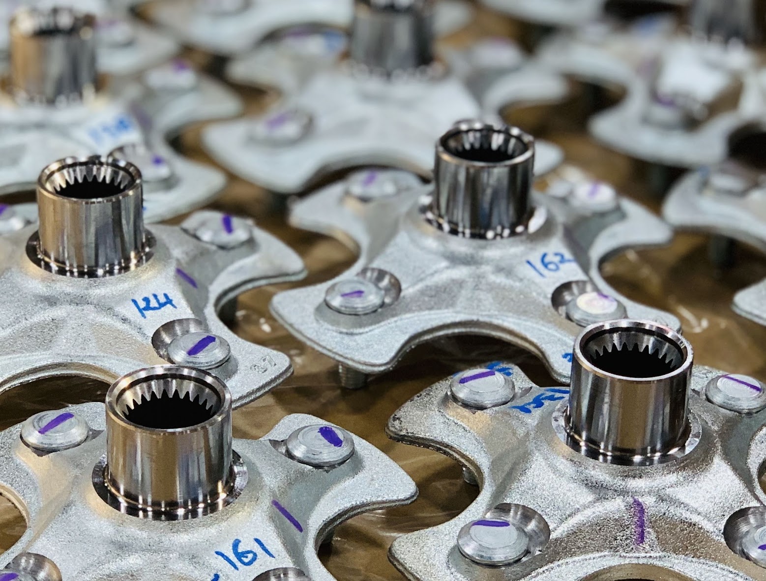 Precision machined wheel hubs by Jayna Inc.